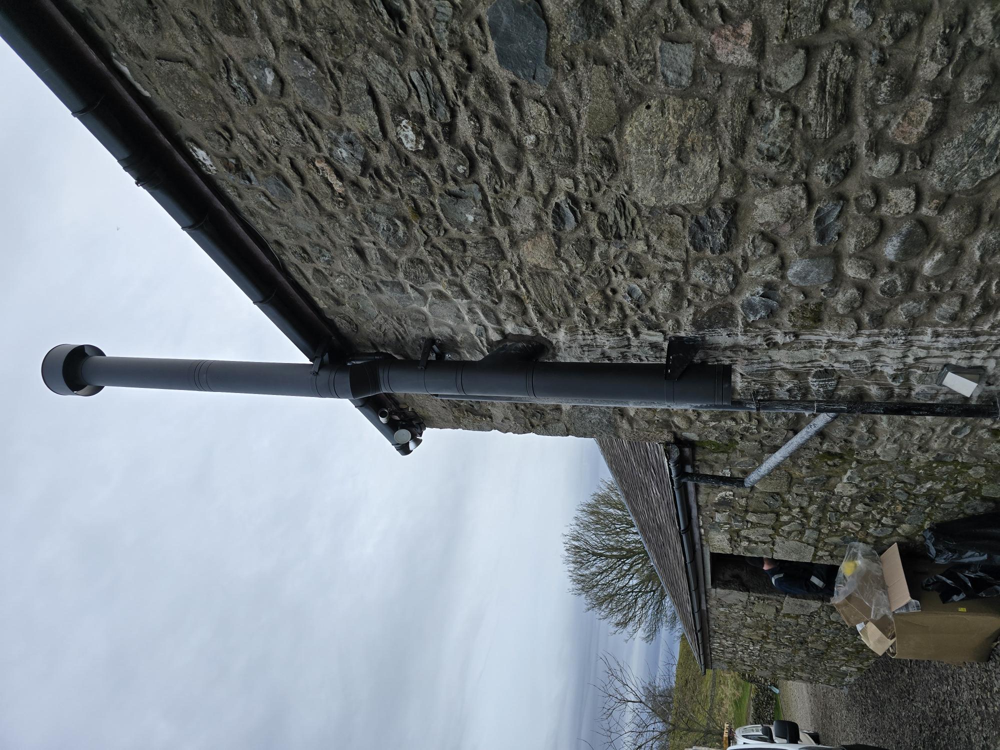 Stainless steel twin wall chimney with access top